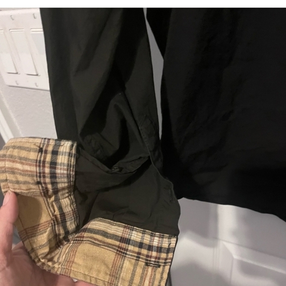 Coofandy Crisp Cotton Shirt Contrast Trim Long sleeves black size large - Picture 6 of 8